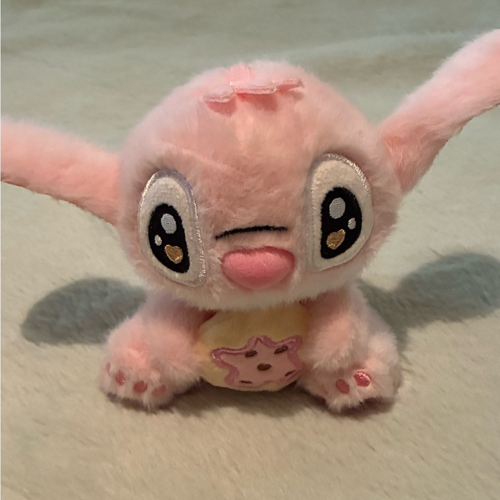 Pink Stitch Plush Toy Keychain